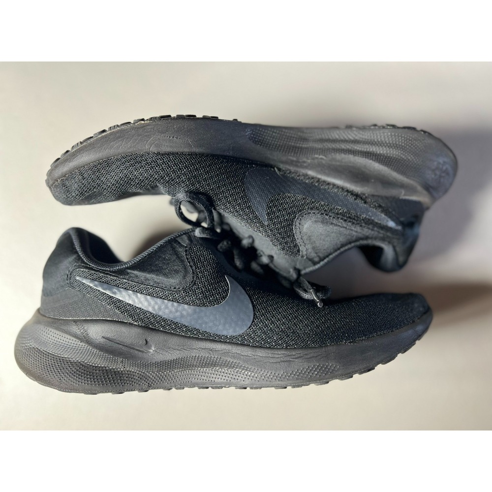 Nike Revolution 7 Womens 10 Triple Black Mesh Road Running Sneakers FB2208-002